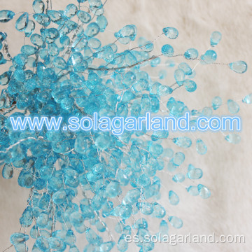 Guirnalda de cuerda de decoración de cuentas de gota de agua azul lago